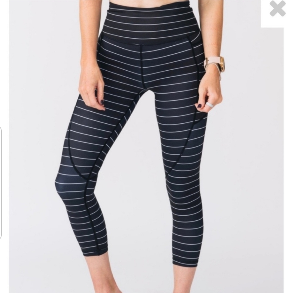 ZYIA Black Stripe Pocket Light and Tight Size 8-10